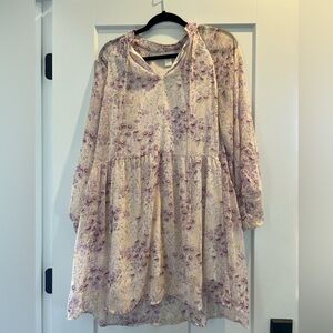 H&M Purple and Cream Floral Dress